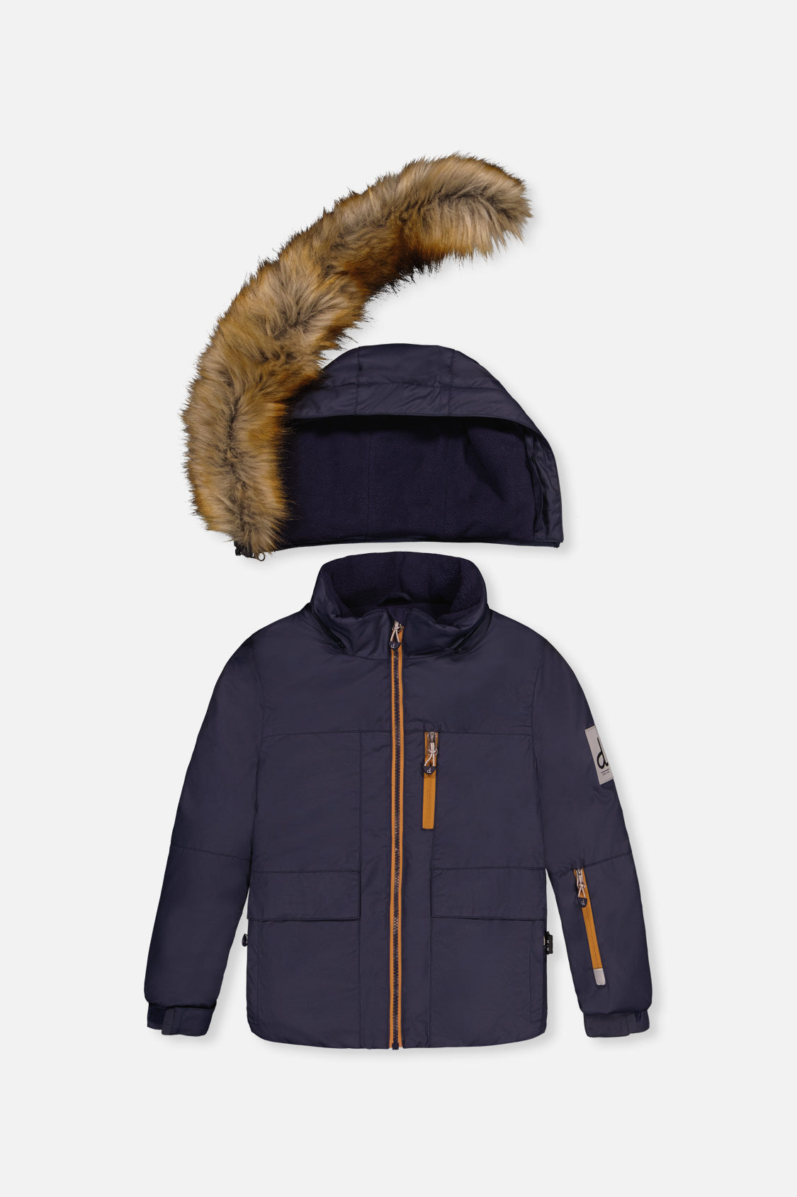 Two Piece Play Snowsuit Navy Blue With Brown Pants - Image 5