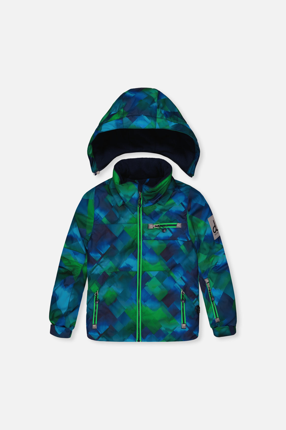 Two Piece Play Snowsuit Blue And Green Checkered Print With Navy Pants - Image 5