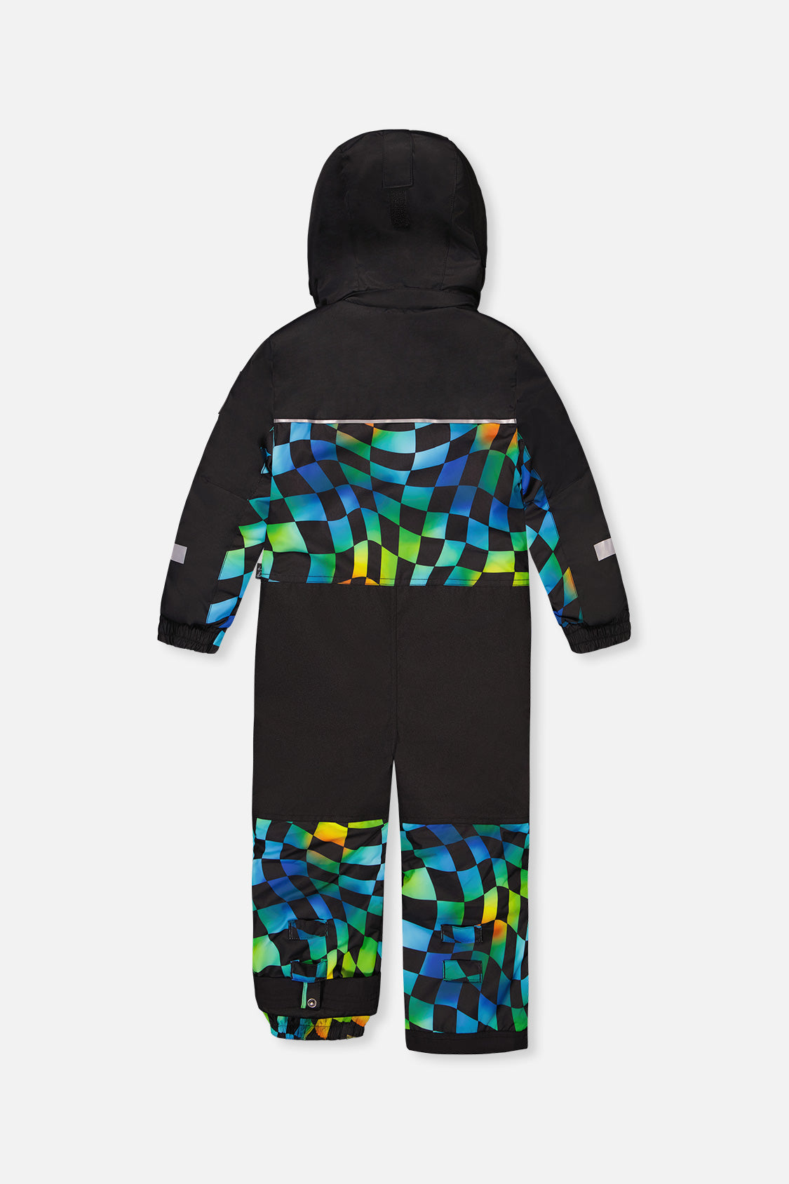 Kids One Piece Play Snowsuit Blue Checkered Print - Image 5