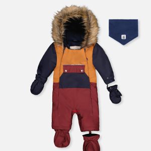 Baby One Piece Snowsuit Adapted For Car Seats Burgundy - Image 8