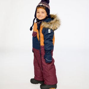 Baby One Piece Snowsuit Adapted For Car Seats Burgundy - Image 3