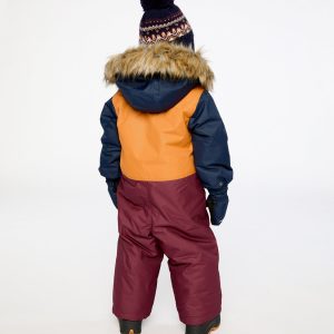 Baby One Piece Snowsuit Adapted For Car Seats Burgundy - Image 4