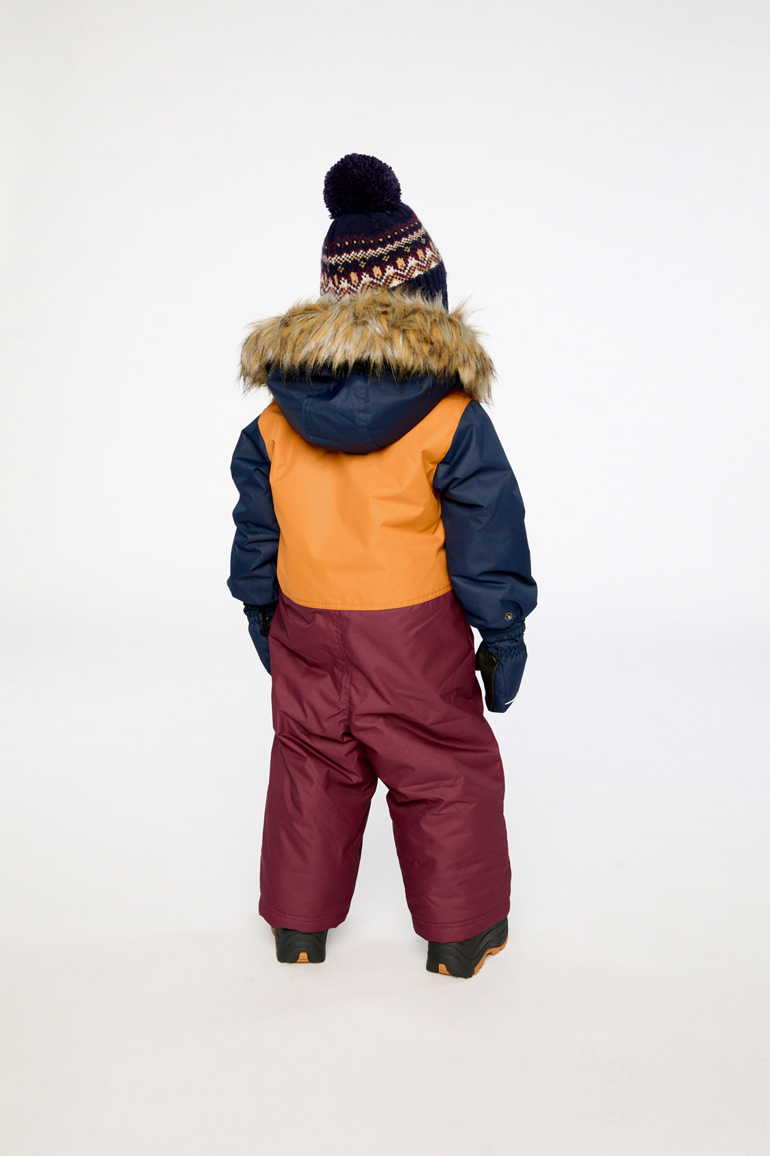 Baby One Piece Snowsuit Adapted For Car Seats Burgundy - Image 4