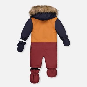 Baby One Piece Snowsuit Adapted For Car Seats Burgundy - Image 5