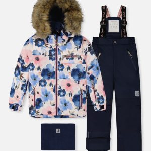 Two Piece Play Snowsuit Watercolor Flower Print