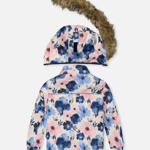 Two Piece Play Snowsuit Watercolor Flower Print - Image 3