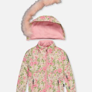 Alternative view of Two Piece Play Snowsuit Pink Minit Flower Print With Pink Pants