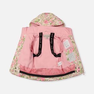 Two Piece Play Snowsuit Pink Minit Flower Print With Pink Pants - Image 4