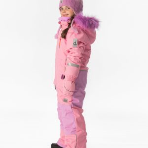 Kids One Piece Play Snowsuit Pink - Image 3