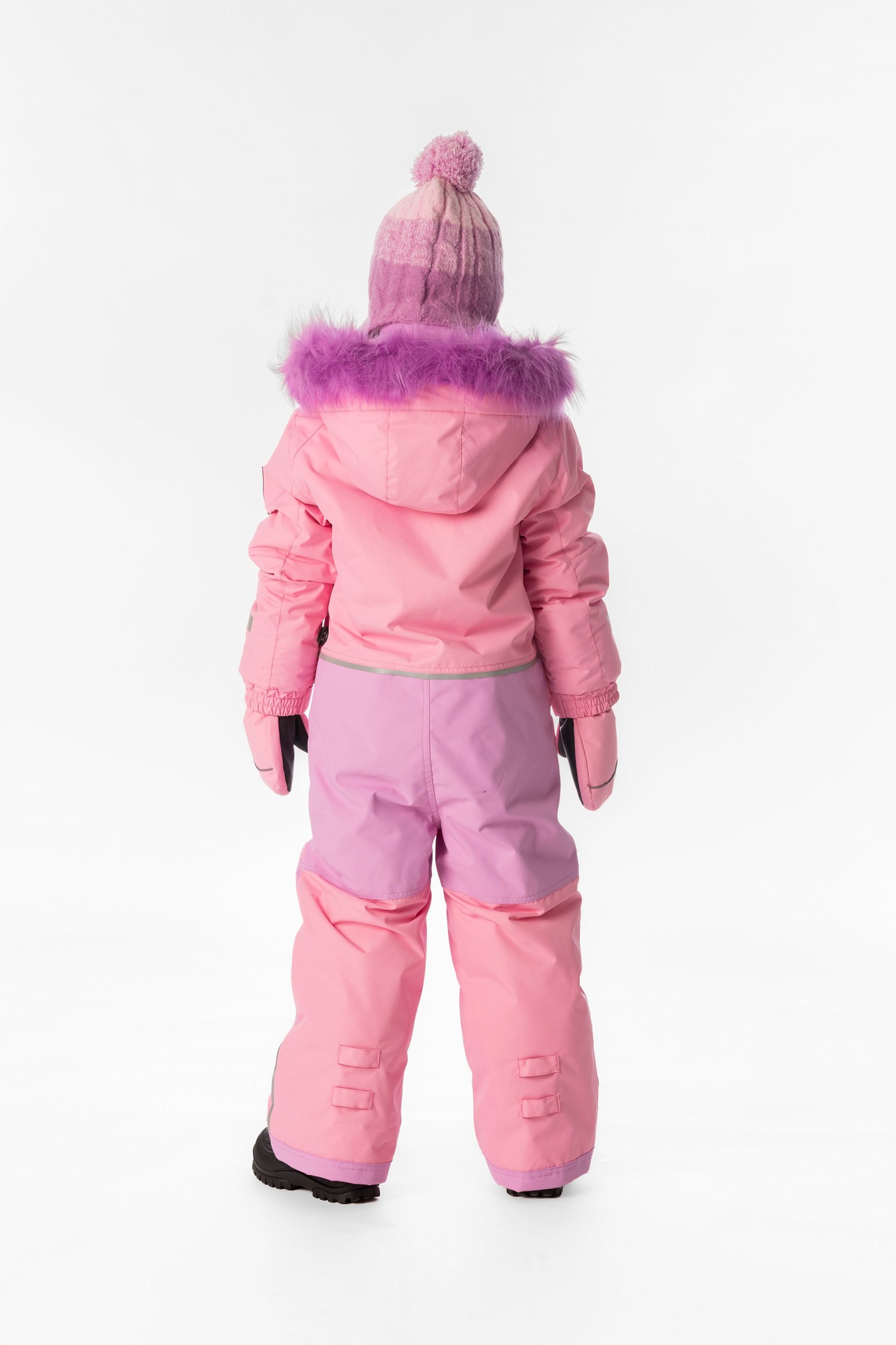 Kids One Piece Play Snowsuit Pink - Image 4