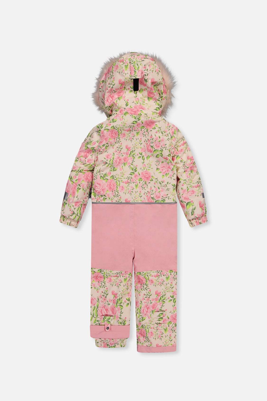Kids One Piece Play Snowsuit Beige Vintage Rose Print - Image 5