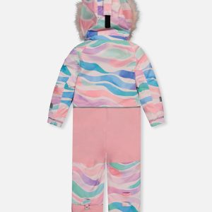Kids One Piece Play Snowsuit Multicolored Line Print - Image 5
