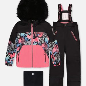 Two Piece Play Snowsuit Black Zebra Print With Black Pants - Image 7