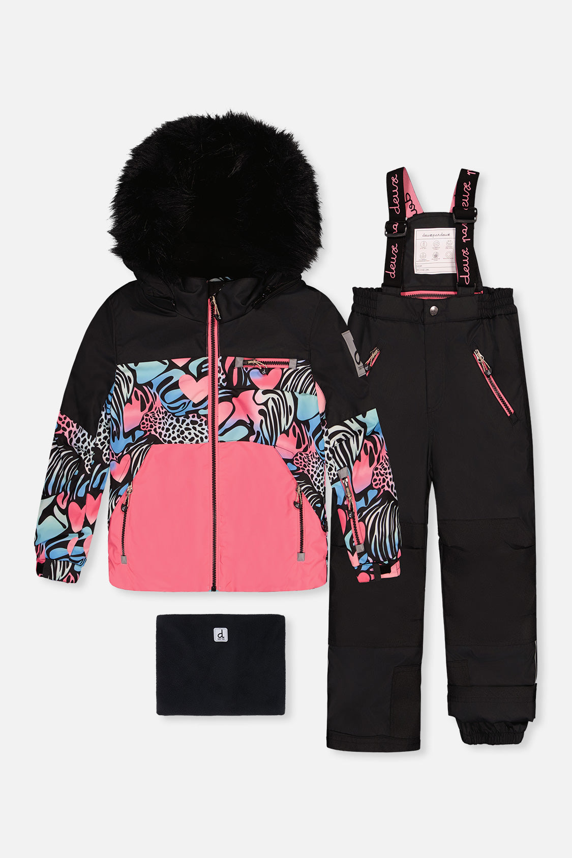 Two Piece Play Snowsuit Black Zebra Print With Black Pants - Image 12