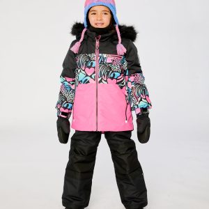 Alternative view of Two Piece Play Snowsuit Black Zebra Print With Black Pants