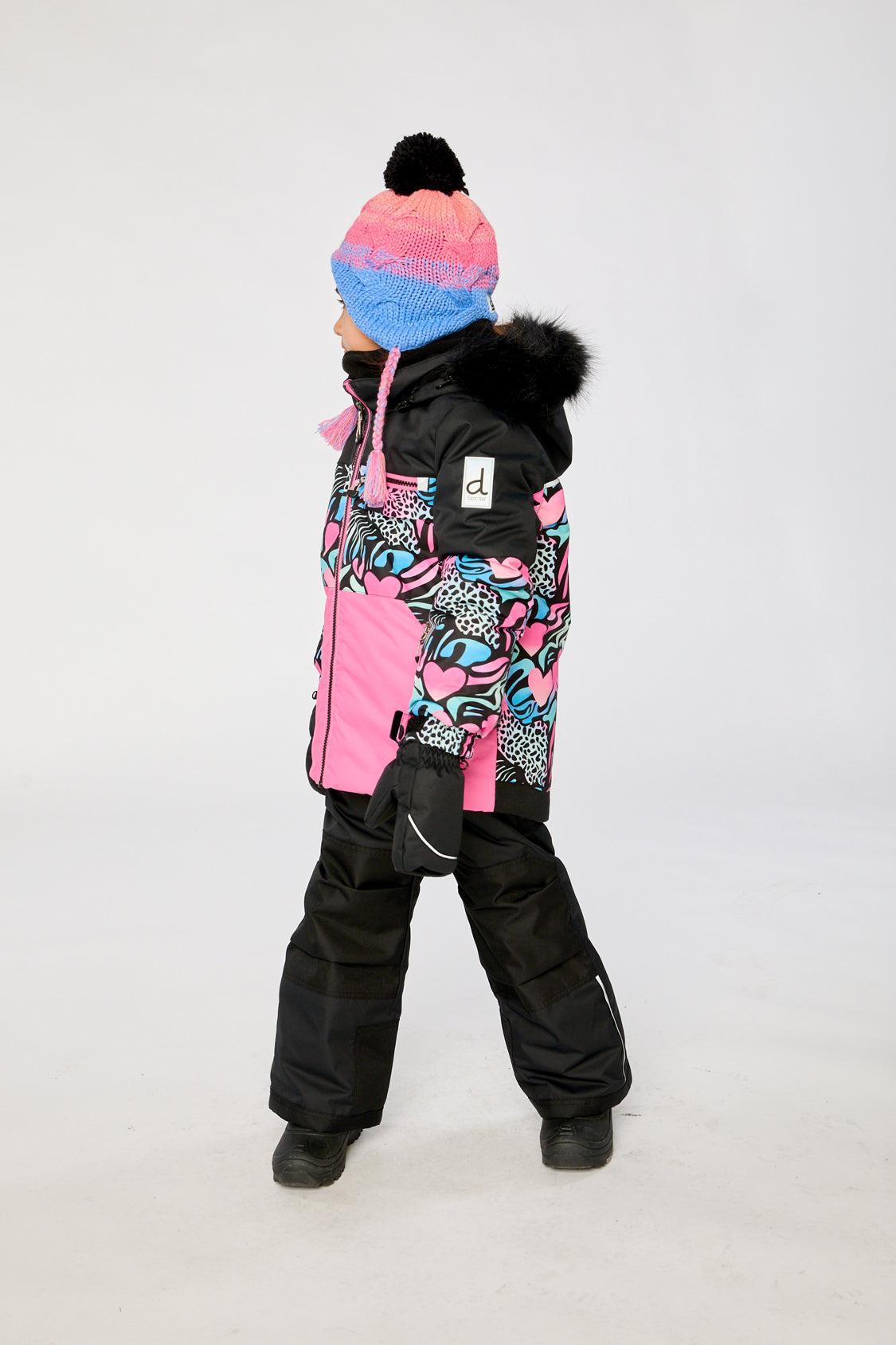 Two Piece Play Snowsuit Black Zebra Print With Black Pants - Image 3