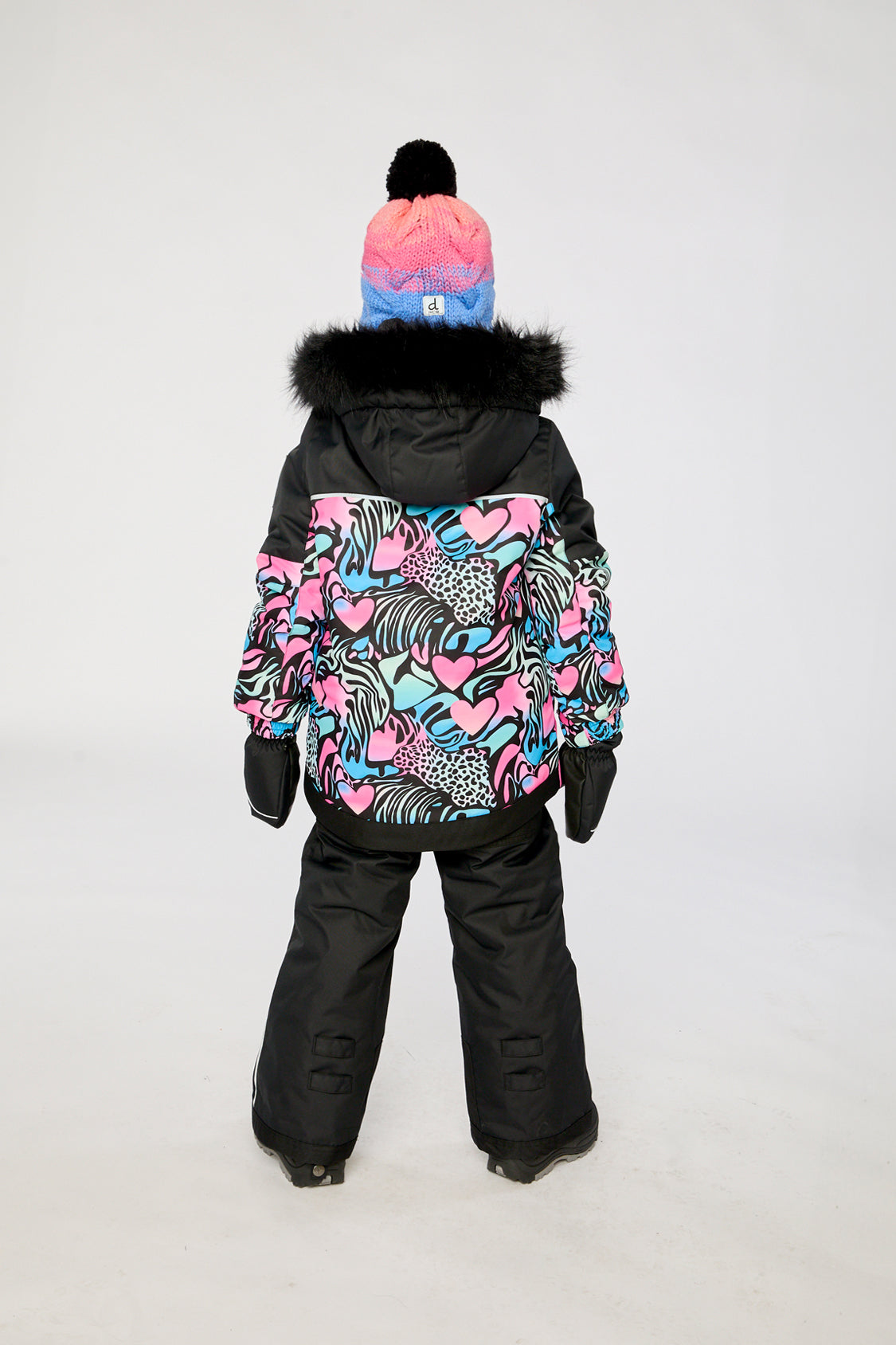 Two Piece Play Snowsuit Black Zebra Print With Black Pants - Image 4