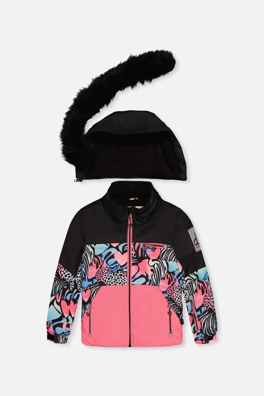 Two Piece Play Snowsuit Black Zebra Print With Black Pants - Image 5
