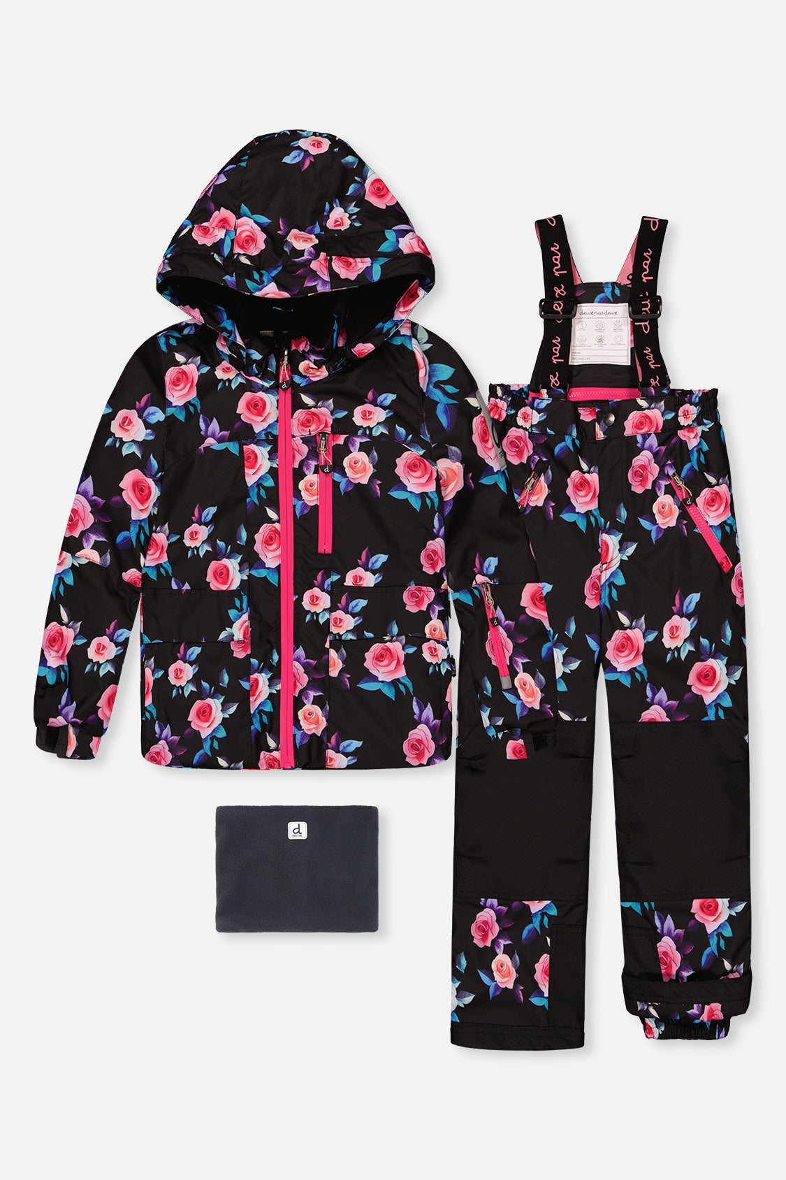 Two Piece Play Snowsuit Black Rose Print - Image 13