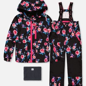 Two Piece Play Snowsuit Black Rose Print - Image 14
