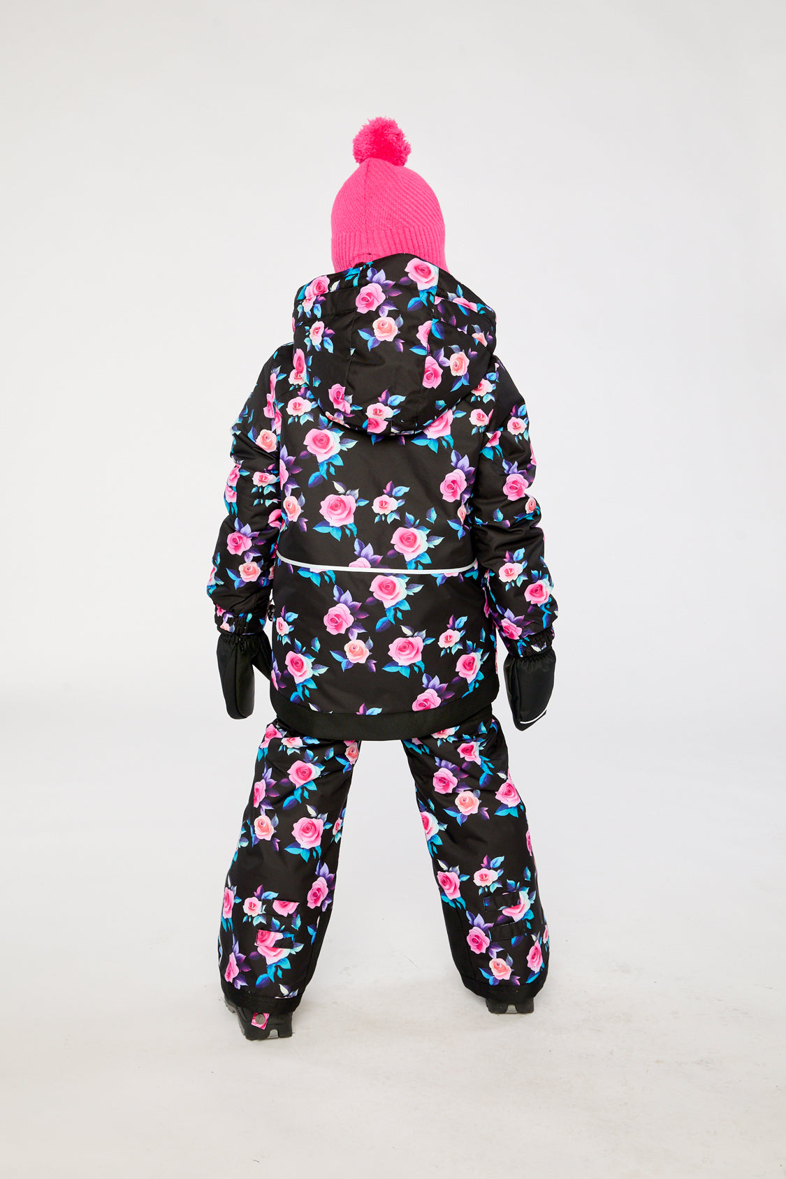 Two Piece Play Snowsuit Black Rose Print - Image 4