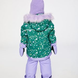 Two Piece Play Snowsuit Green Mini Flower Print - Image 4