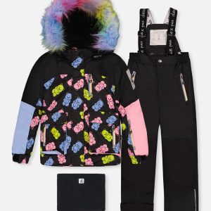 Two Piece Play Snowsuit Black Gummy Bear Print
