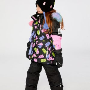 Two Piece Play Snowsuit Black Gummy Bear Print - Image 5