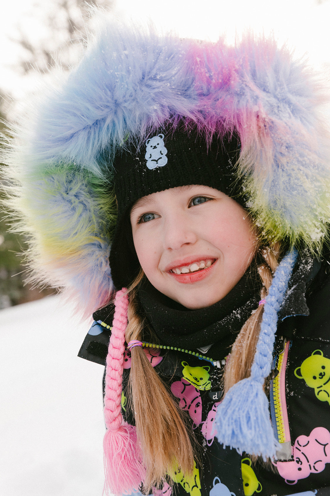 Two Piece Play Snowsuit Black Gummy Bear Print - Image 2