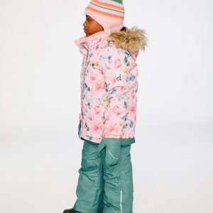 Two Piece Play Snowsuit Pink Vintage Floral Print - Image 4