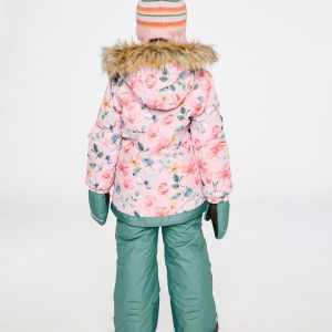 Two Piece Play Snowsuit Pink Vintage Floral Print - Image 5