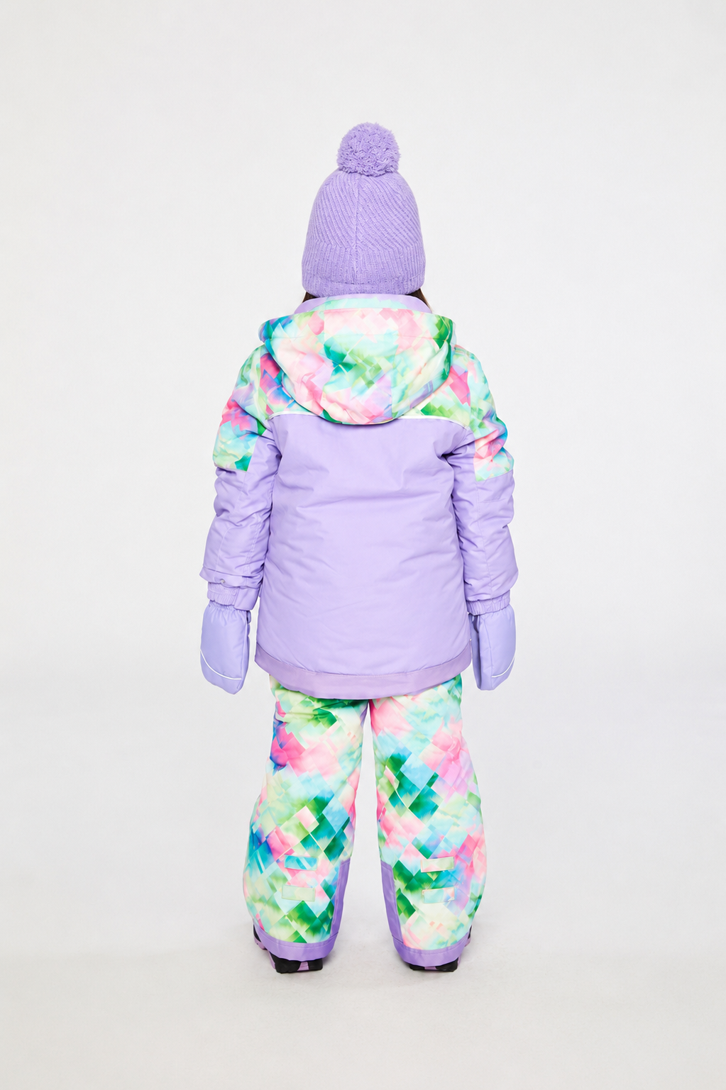 Two Piece Play Snowsuit Multicolored With A Diamond Pattern - Image 5