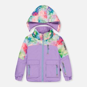 Two Piece Play Snowsuit Multicolored With A Diamond Pattern - Image 3