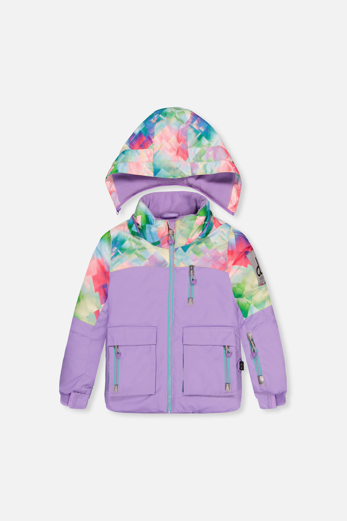 Two Piece Play Snowsuit Multicolored With A Diamond Pattern - Image 3