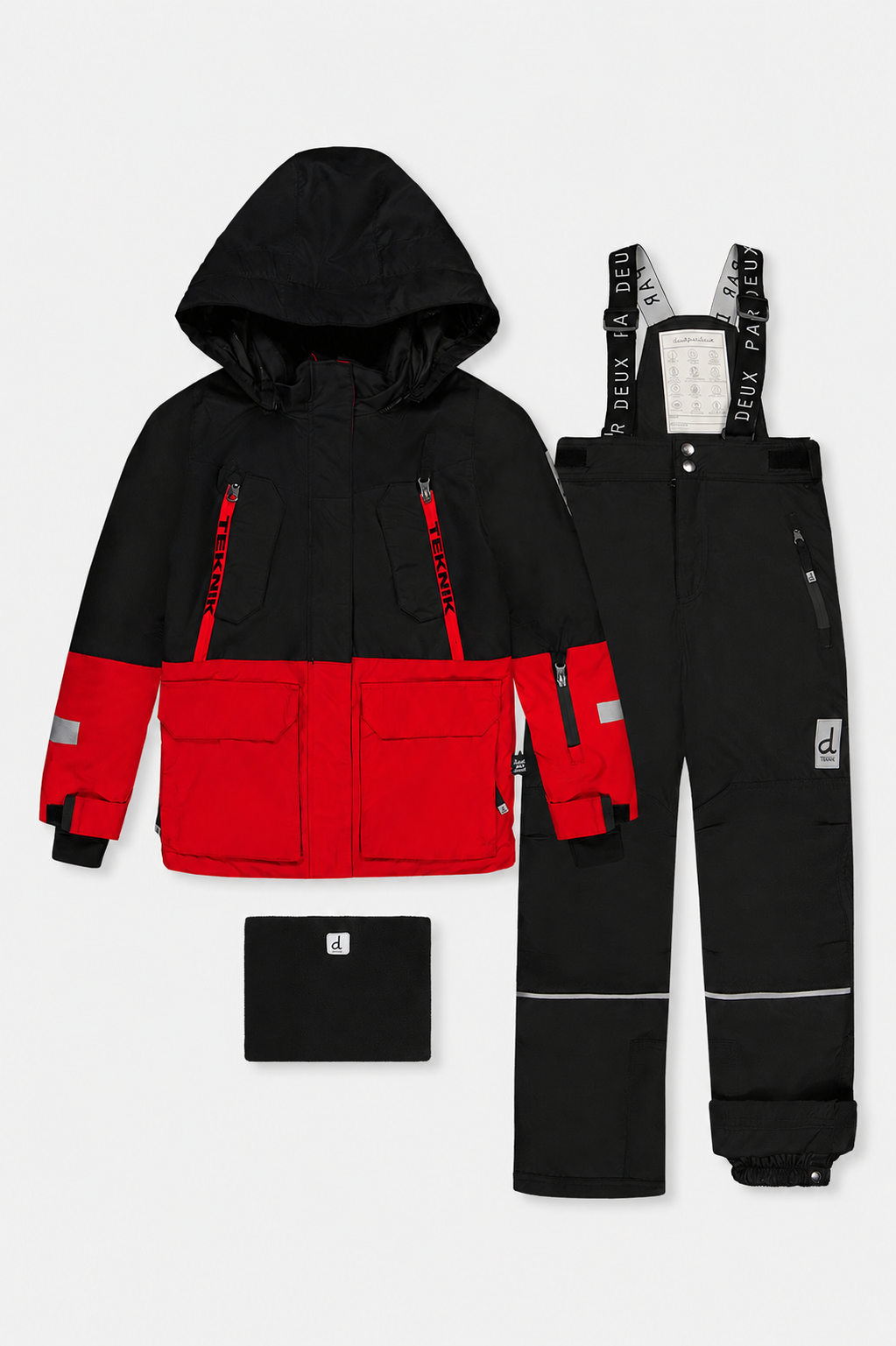 Two Piece Teknik Snowsuit Red With Black Pants
