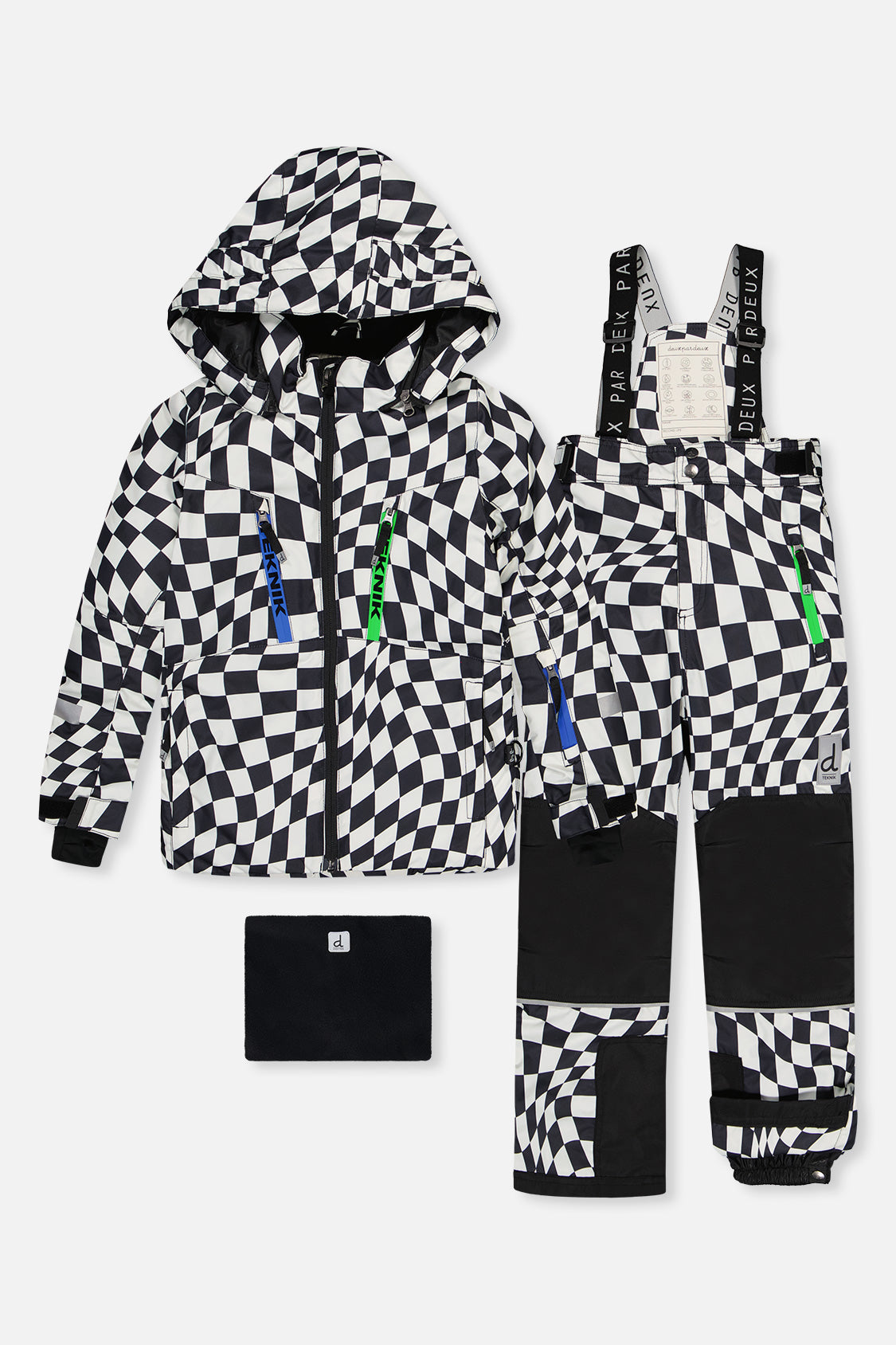 Two Piece Teknik Snowsuit White Checkered Print - Image 10
