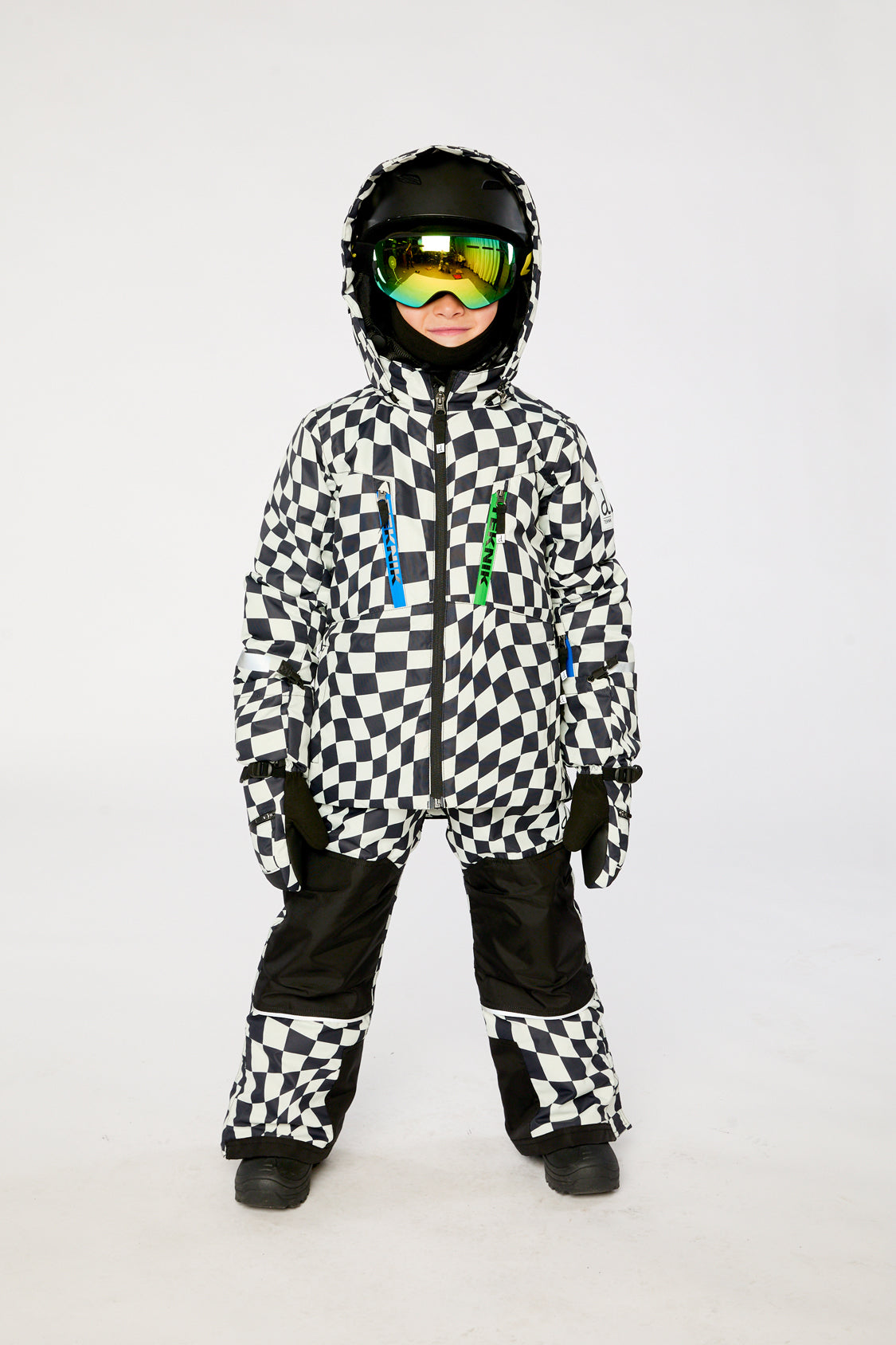 Two Piece Teknik Snowsuit White Checkered Print - Image 2