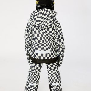 Two Piece Teknik Snowsuit White Checkered Print - Image 4