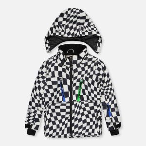 Two Piece Teknik Snowsuit White Checkered Print - Image 5