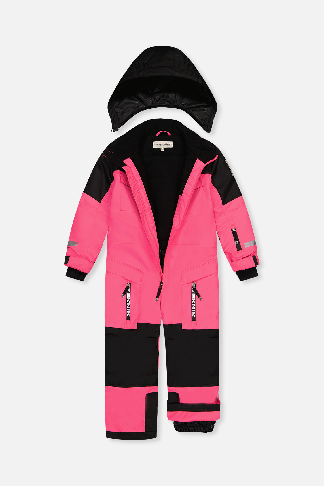 Kids One Piece Teknik Snowsuit Bright Pink - Image 5
