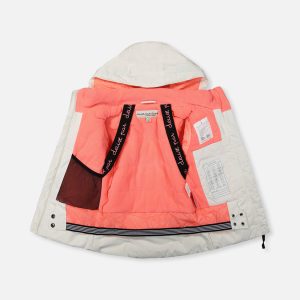 Two Piece Teknik Snowsuit Off-White And Pink With Black Pants - Image 4