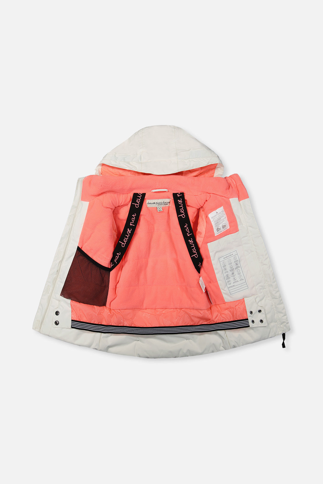 Two Piece Teknik Snowsuit Off-White And Pink With Black Pants - Image 4