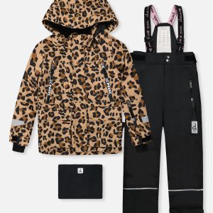 Two Piece Teknik Snowsuit Brown Leopard Print
