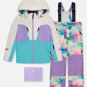 Two Piece Teknik Snowsuit Multicolored With A Diamond Pattern - Image 12