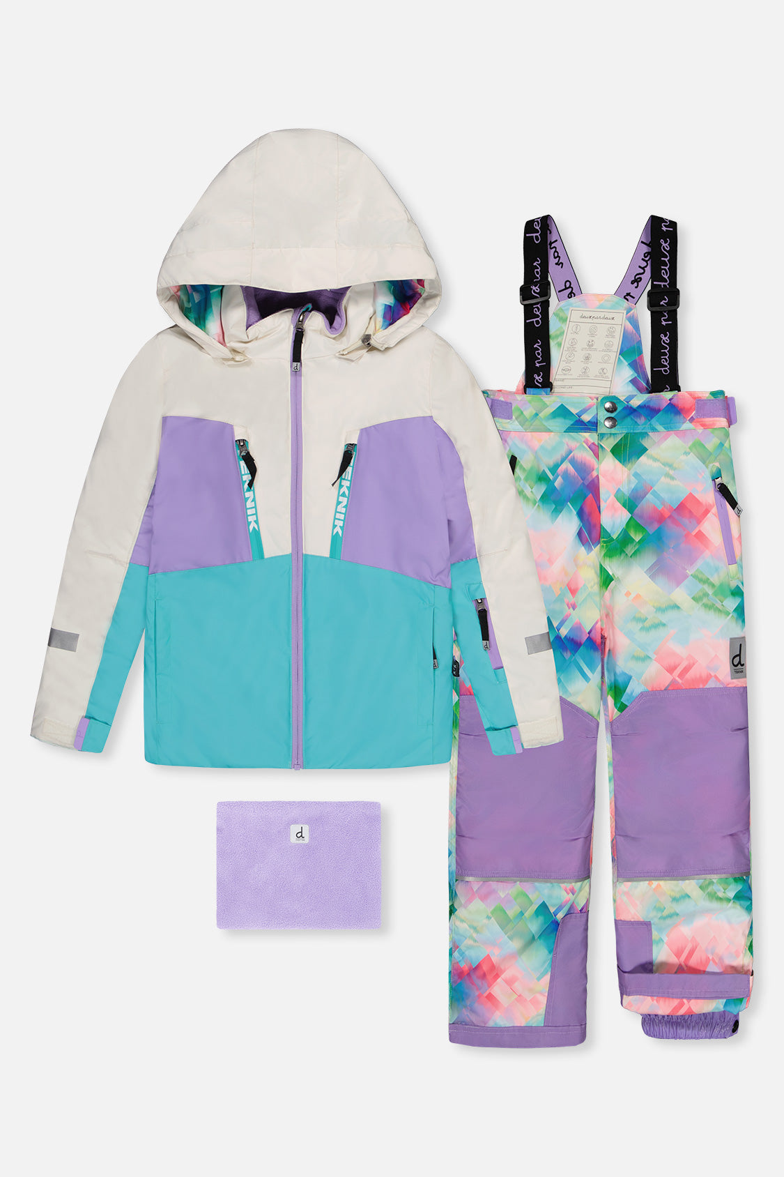 Two Piece Teknik Snowsuit Multicolored With A Diamond Pattern - Image 14