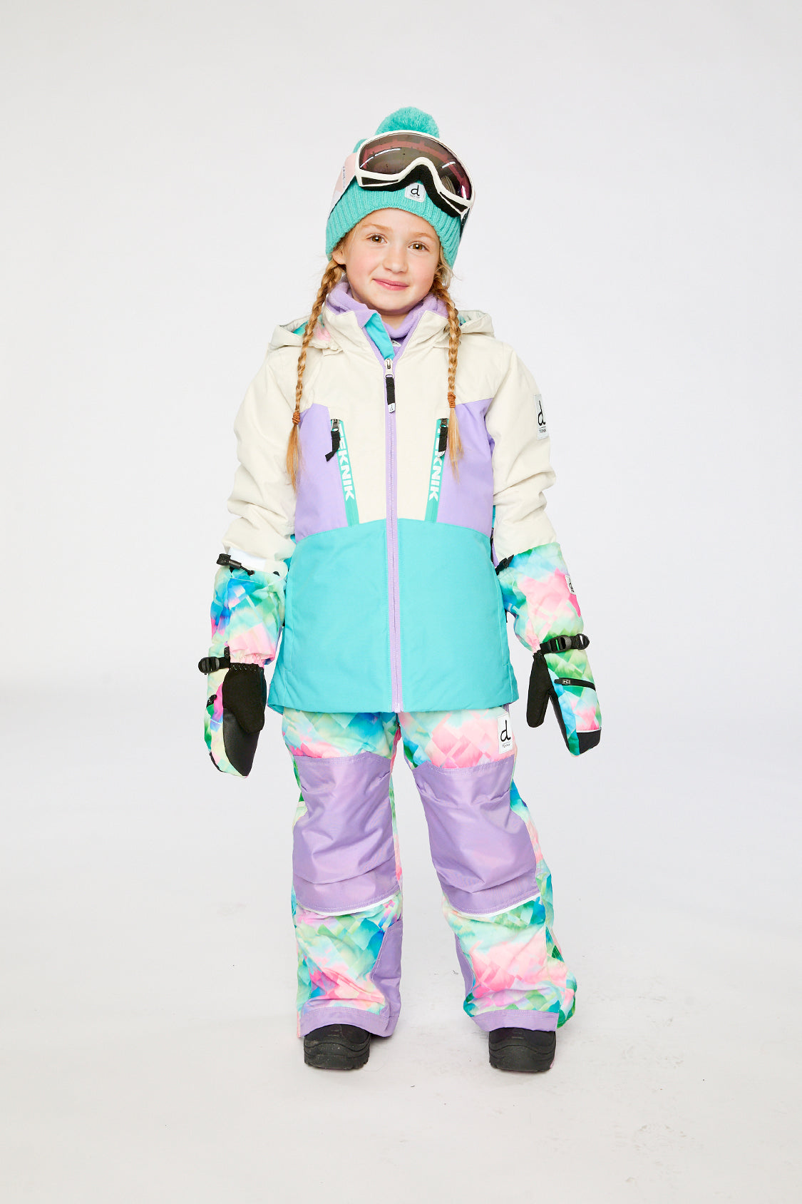 Two Piece Teknik Snowsuit Multicolored With A Diamond Pattern - Image 2