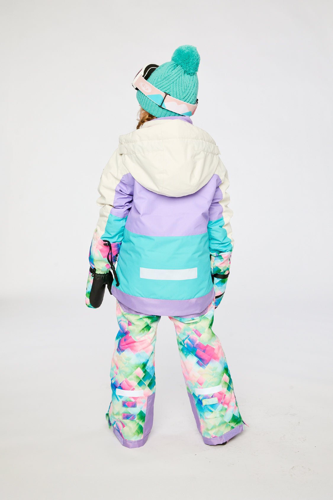 Two Piece Teknik Snowsuit Multicolored With A Diamond Pattern - Image 4