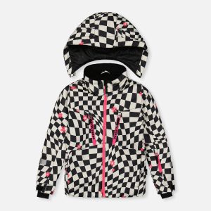 Two Piece Teknik Snowsuit Bright Pink And Checkered - Image 5