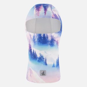 Polar Balaclava Blue And Pink Mountain Print