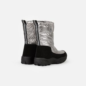 Nylon Quilted Winter Boots Silver - Image 3
